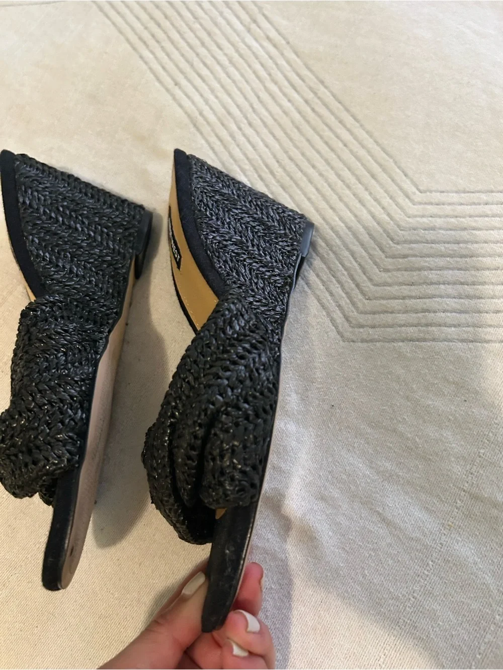 Nine West Raffia Nikhil Twist Wedge Sandals